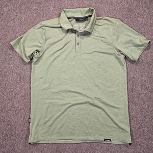 Truewerk Mens Edo Polo Shirt Size Medium Green Short Sleeve Workwear Performance